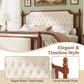 King Size Upholstered Platform Bed with Button Tufted Headboard