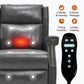 Grey Manual Recliner Chair in Faux Leather