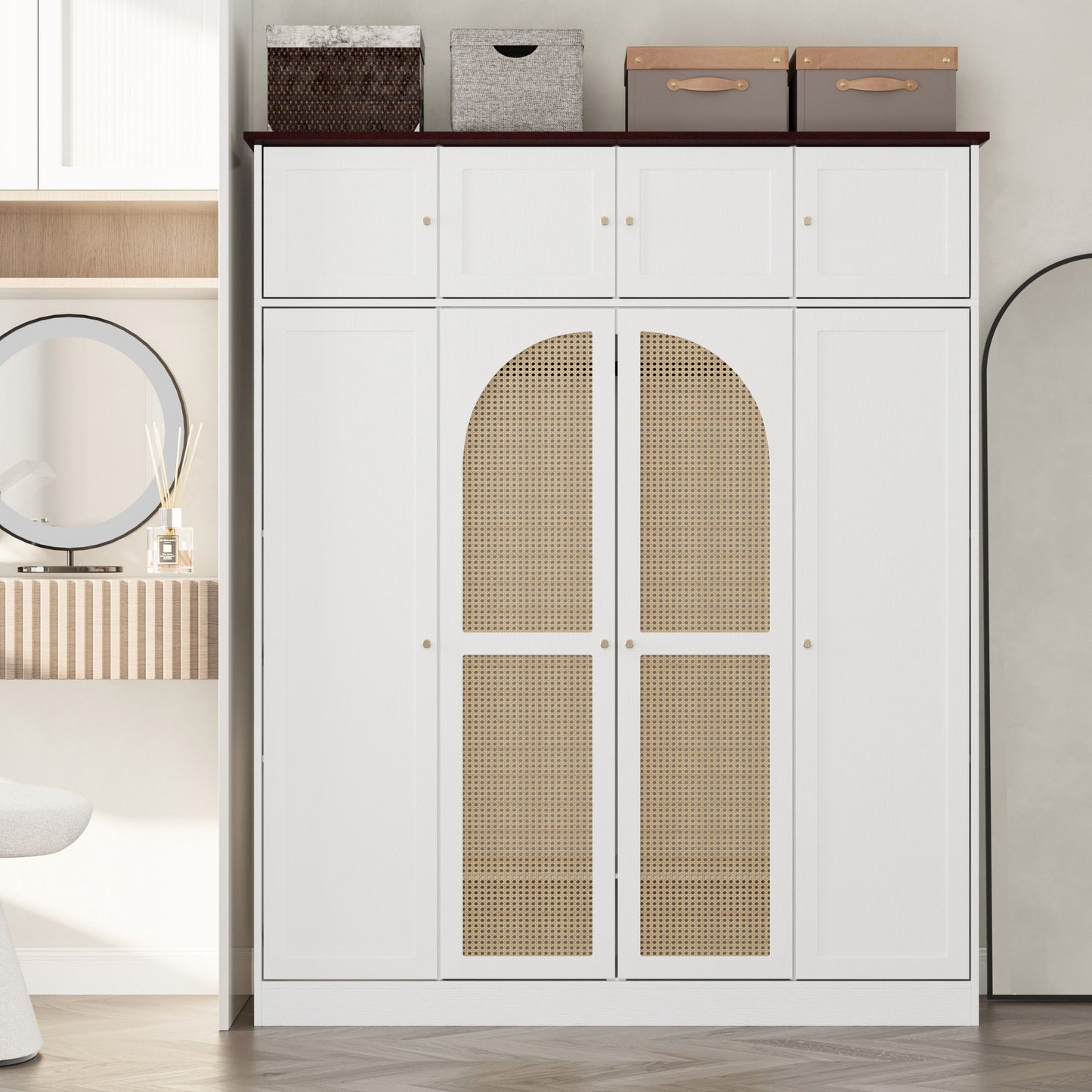 70.87" Tall 8-Door Large Capacity Armoire Wardrobe Closet