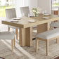 TOPMAX Farmhouse 76.0inch Extendable Wood Dining Table Set for 6