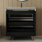 Modern Free-Standing Bathroom Vanity with Ceramic Vessel Sink