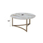 Aziz Sintered Stone Top & Champagne Finish Round Coffee Table