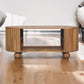 Solid Wood Soba Ball Coffee Table, Open Storage