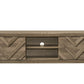 1pc Rustic Chevron-Patterned Entertainment Console TV Stand