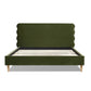 Stockholm Modern Wavy Headboard Platform Bed, King, Olive