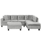 Modern Sectional Sofa With Storage Ottoman, L - Shape Couch With 2 Pillows And Cup Holders - view 2