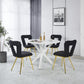 Modern Chair Set of 2 with Golden Color Iron Tube Legs