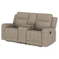 Brentwood Upholstered Motion Reclining Loveseat Taupe - view 5