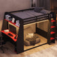Full Size Wooden Gaming Bunk Bed with Desk and Storage