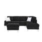 L-Shaped Chenille Sectional Sofa with Chaise and Storage Ottoman