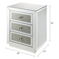 Noralie - 18" X 14" Accent Table - Mirrored & Faux Diamonds