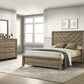 1pc King Size Chevron-Patterned Headboard Bed