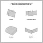 7 PC Pieced Faux Suede Comforter Set Purple King