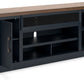 Landocken - XL TV Stand W/Fireplace Option - Brown / Blue