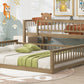 Twin XL Over Queen Bunk Bed with Ladder and Guardrails