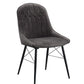 Abraham - Side Chair (Set of 2) - Dark Gray Fabric & Black