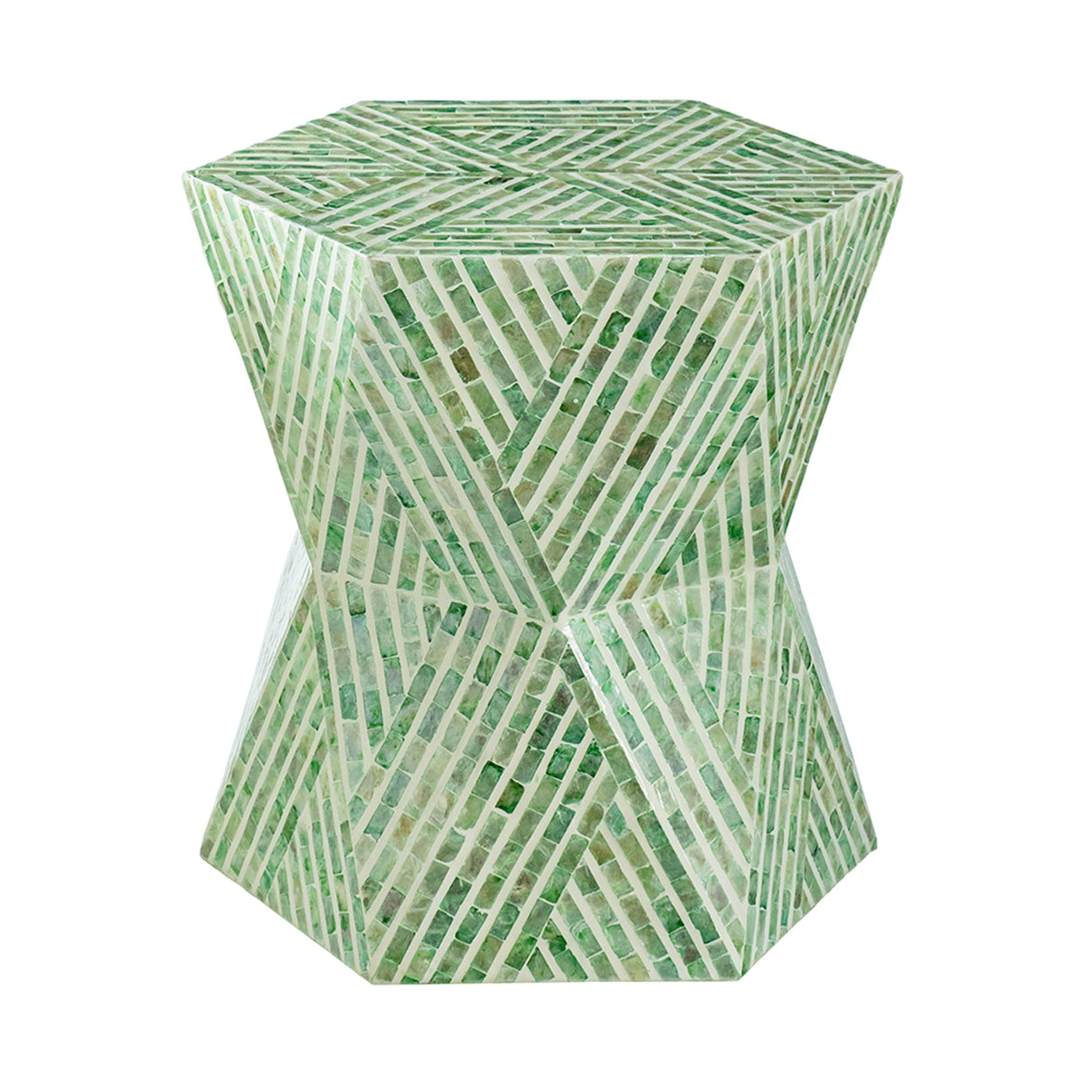 19" Tapered Green Pedestal Stool