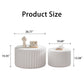White Scalloped Round Coffee Table Set