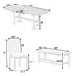 Artisanal 6-Piece Extendable Solid Wood Dining Set with Bench Seating