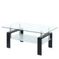 Luxury Modern Tempered Glass Coffee Table with 2 Layers