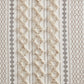 Cotton Printed Curtain Panel with Chenille Stripe and Lining Ivory 50x84