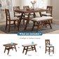 TOPMAX 6-Piece Wood Counter Height Dining Table Set