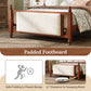 Queen Size Upholstered Platform Bed with Button Tufted Headboard