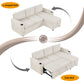 Convertible L Shaped Sofa Couch With Storage, Cup Holders, USB Ports - view 8