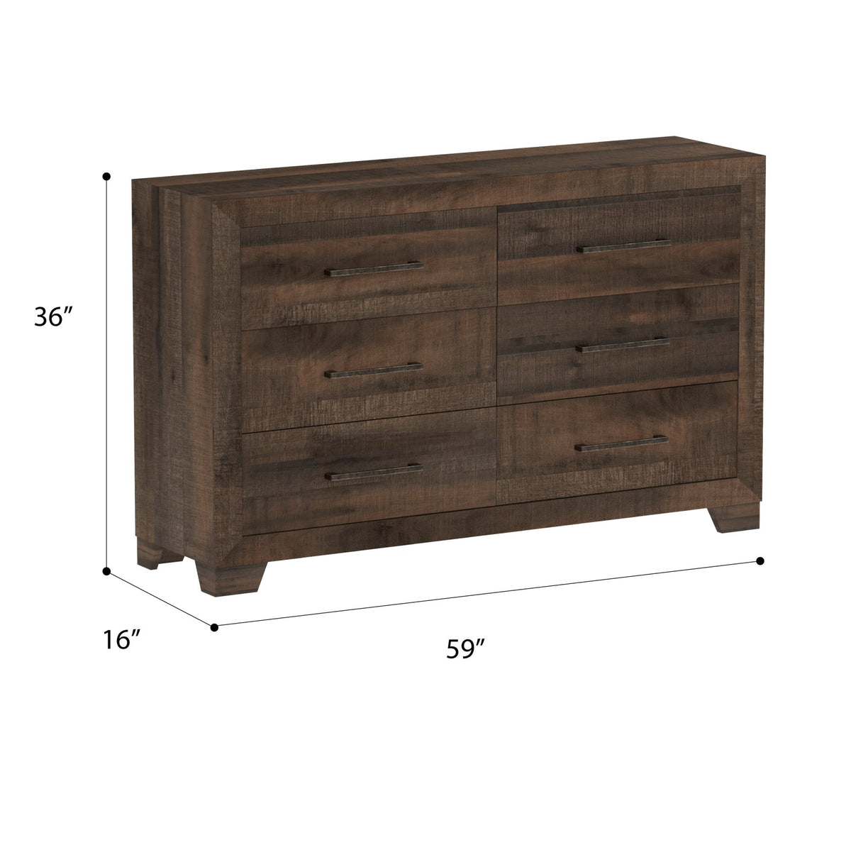 Brown 6-Drawer Dresser