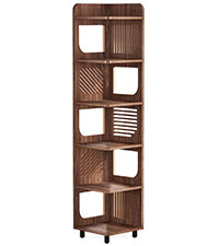 71.65" Tall 6-Tier Rustic Corner Bookshelf