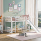 Twin Size Loft Bed With Slide And Ladder - White