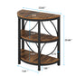 23.62” Industrial 3-Tier Half Moon End Table