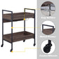 Jerrick - Serving Cart - Walnut & Black