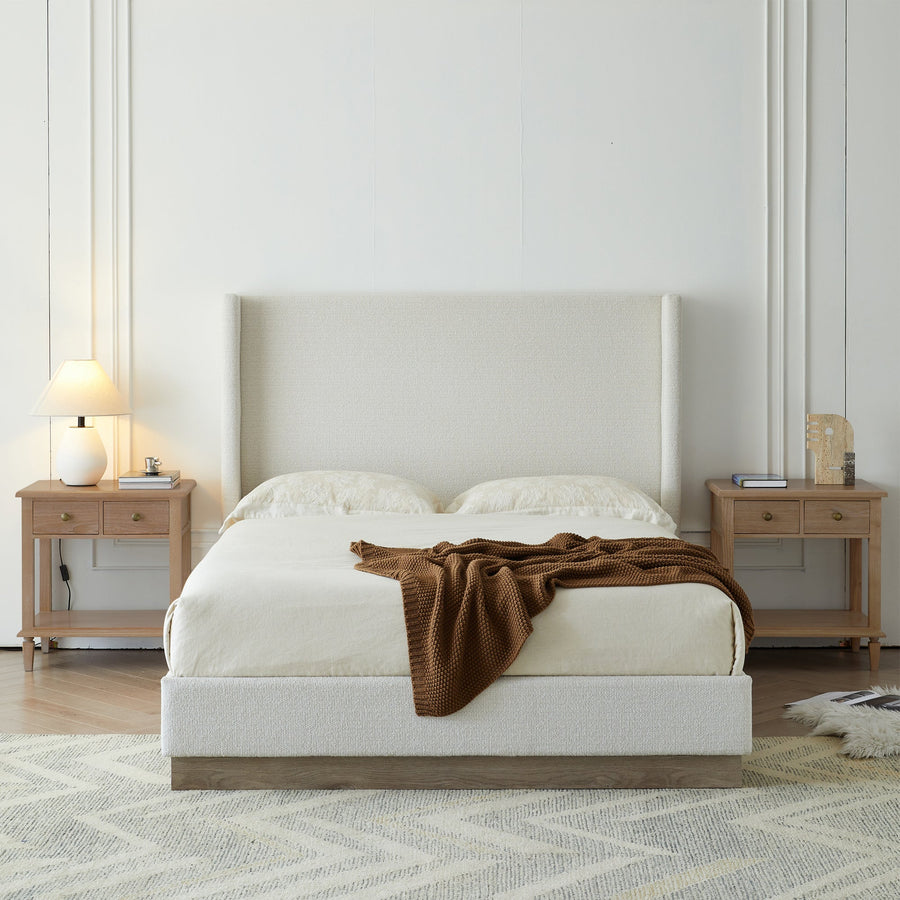 Hale Upholstered Wingback Bed Size King