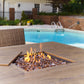Walton Bridge - Square Bar Table W/Fire Pit - Driftwood