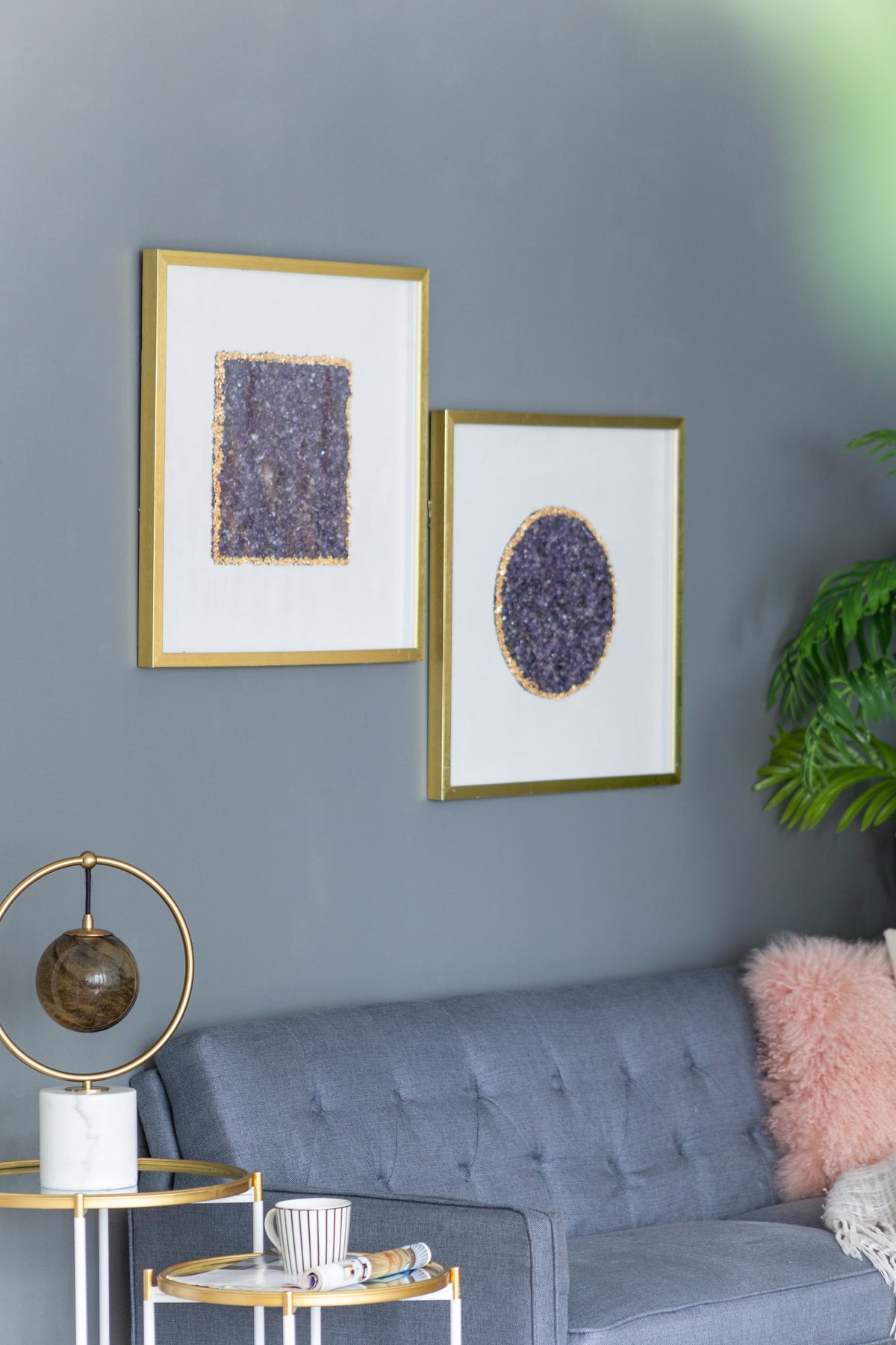 Set of 2 Lillian Purple Crystal Shadow Boxes