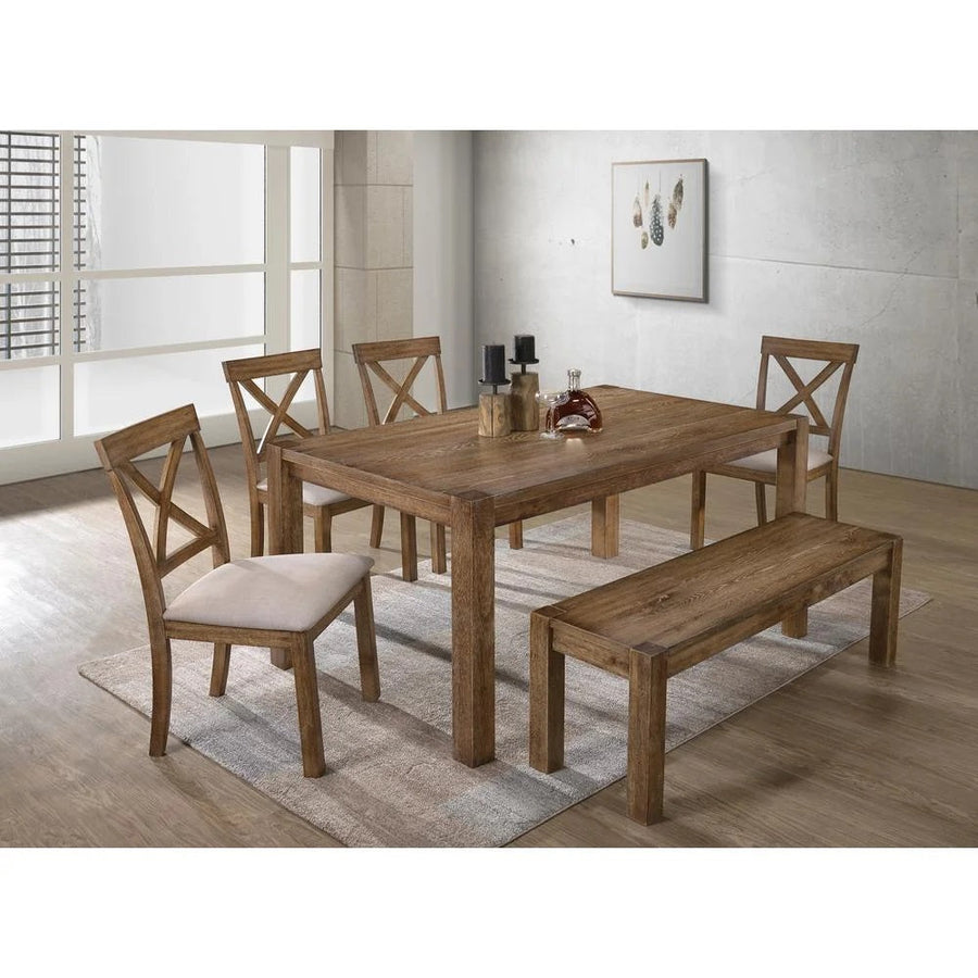 Transitional 6 Pieces Driftwood Dining Set
