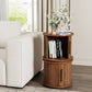 4-Piece Round Coffee Table Set with Sliding Door Storage