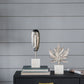 7x3x10.5" Aluminum Leaf On Marble Base