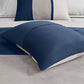 7 Piece Faux Suede Comforter Set Blue California King