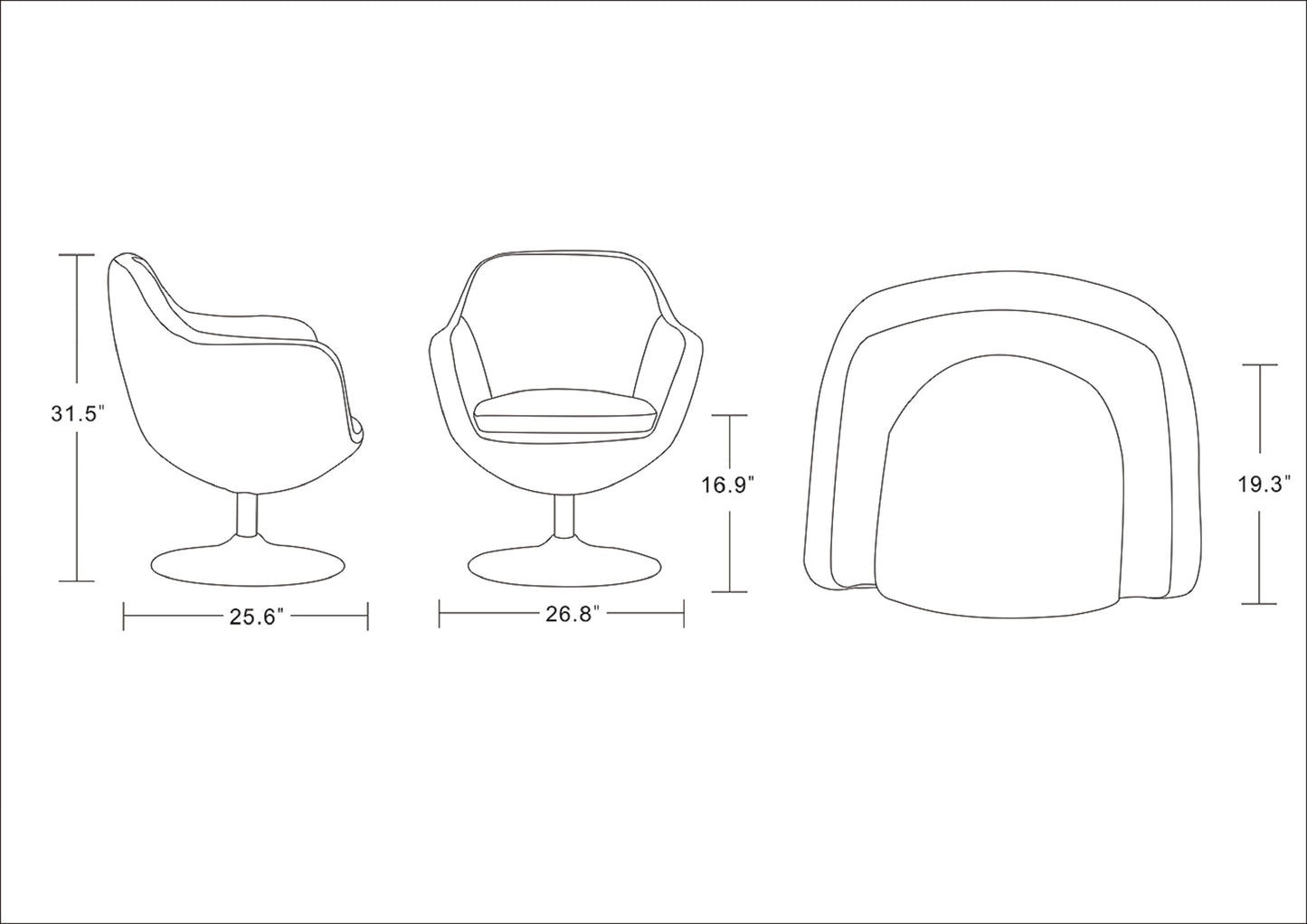 Caisson Upholstered Swivel Lounge Chair