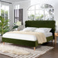 Stockholm Modern Wavy Headboard Platform Bed, King, Olive