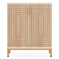 31.5" White & Natural Wood Shoe Cabinet
