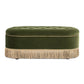 Melinda 48.5" Oval Tufted Bullion Fringe Storage Bench, Olive