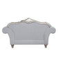 Pelumi - Loveseat With 5 Pillows - Light Gray Linen & Platinum