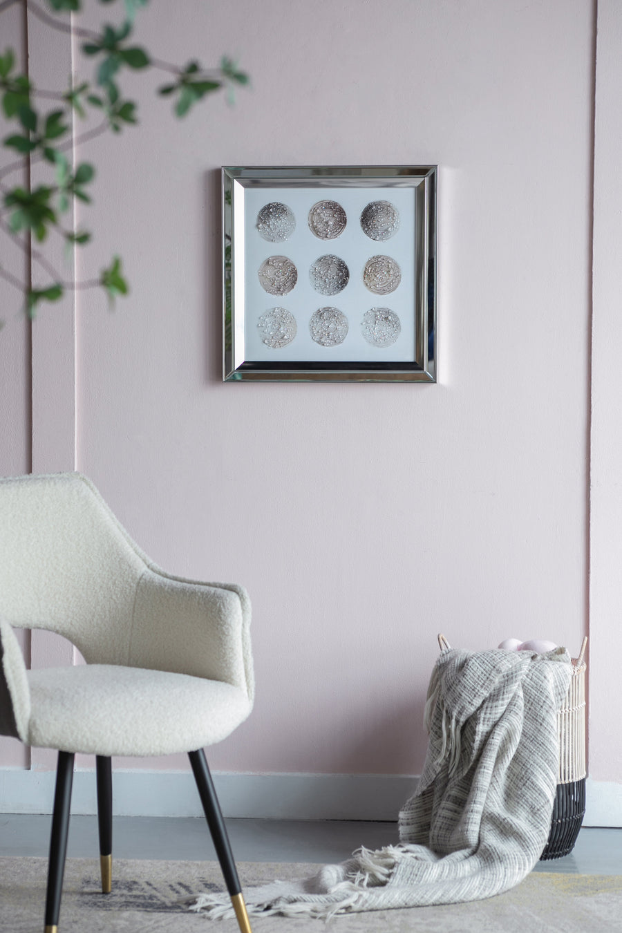 Ares Crystal Mirror Framed Wall Art