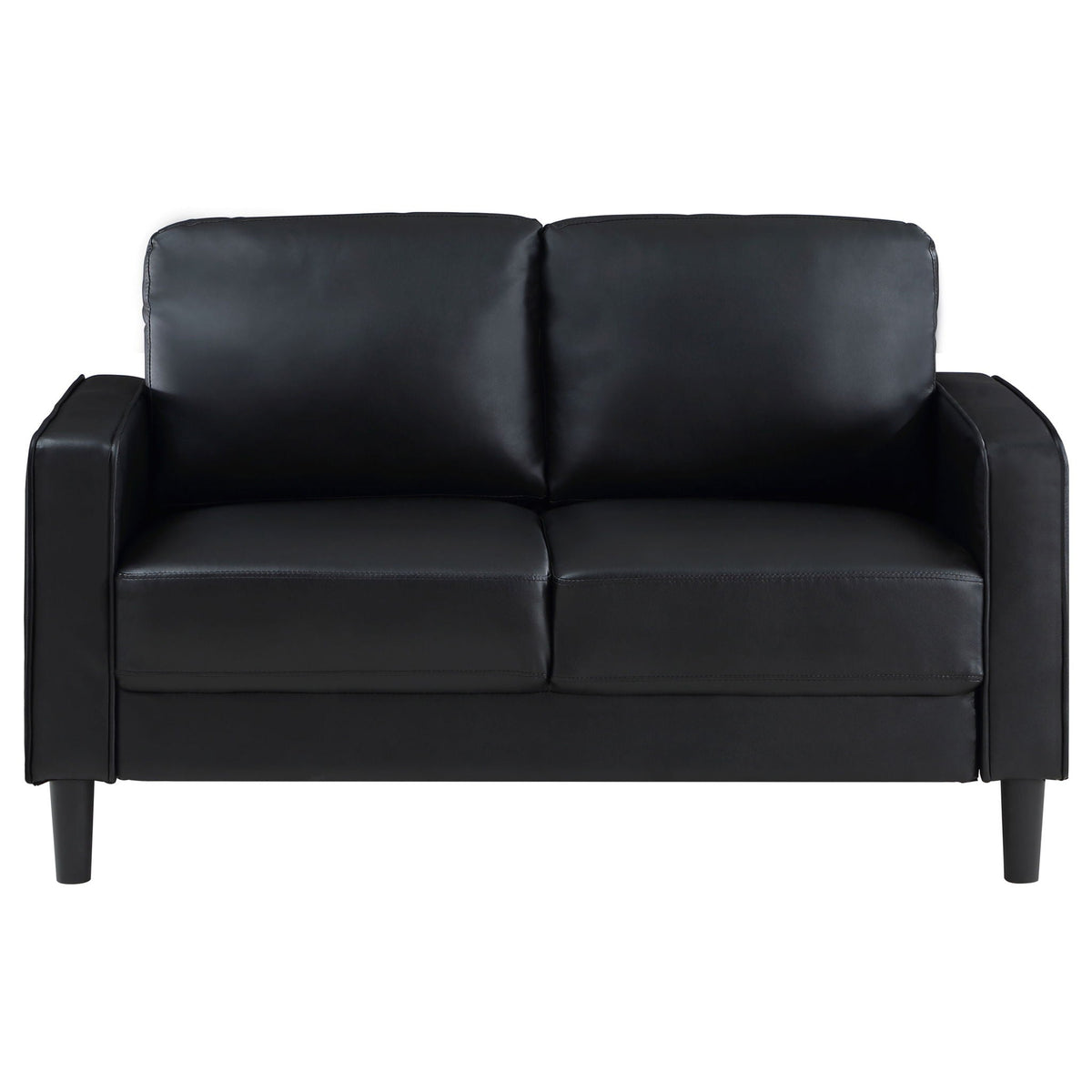 Ruth Upholstered Track Arm Loveseat Black - view 4