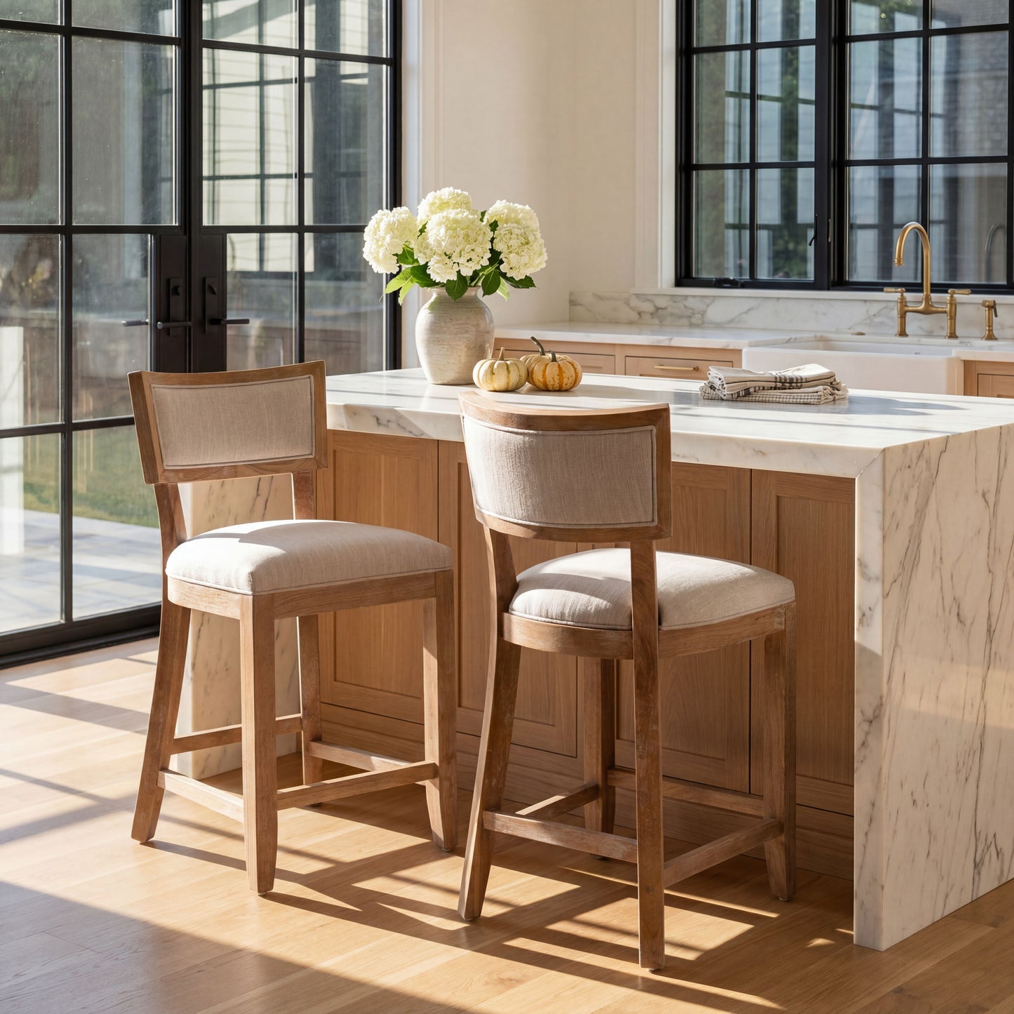 Upholstered Counter Height Bar Stools Set of 2