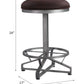 Evangeline - Counter Height Stool (Set of 2) - Rustic Brown Fabric & Black