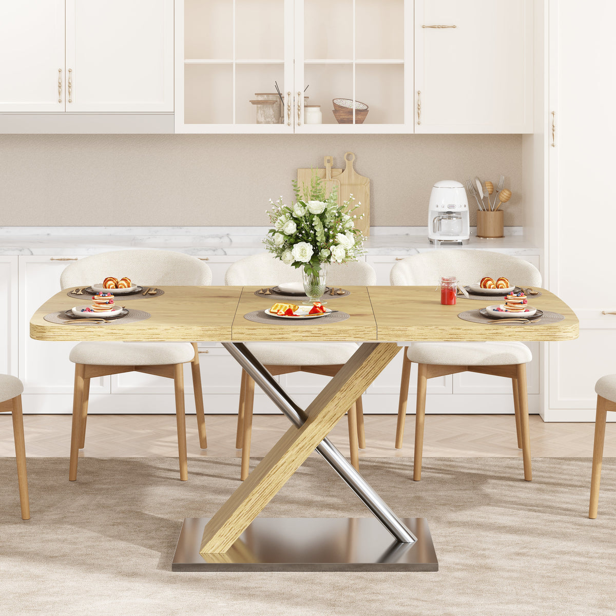47.25 "-63" Dining Table - Original Wood Color